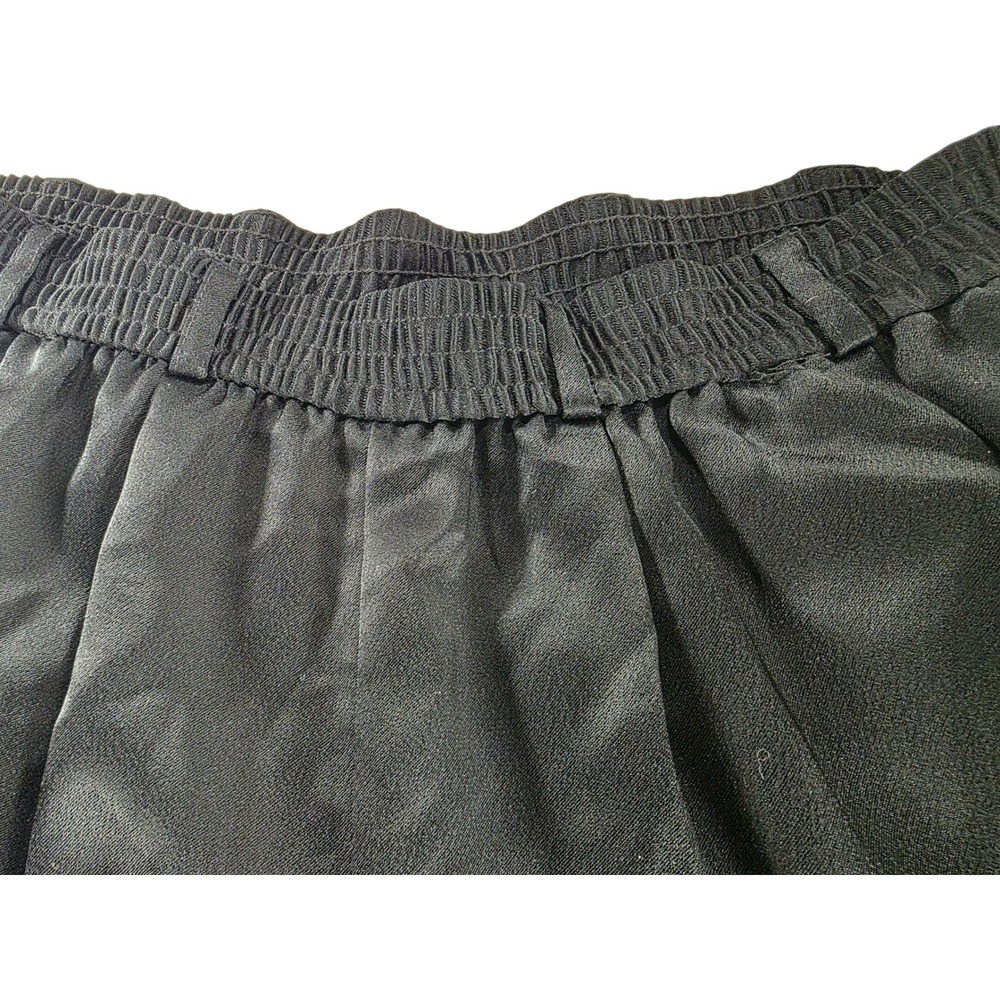 VTG Liz Claiborne Black Triacetate Satin Look Pull-On Pants Relaxed Fit w/Pocket - Picture 5 of 9